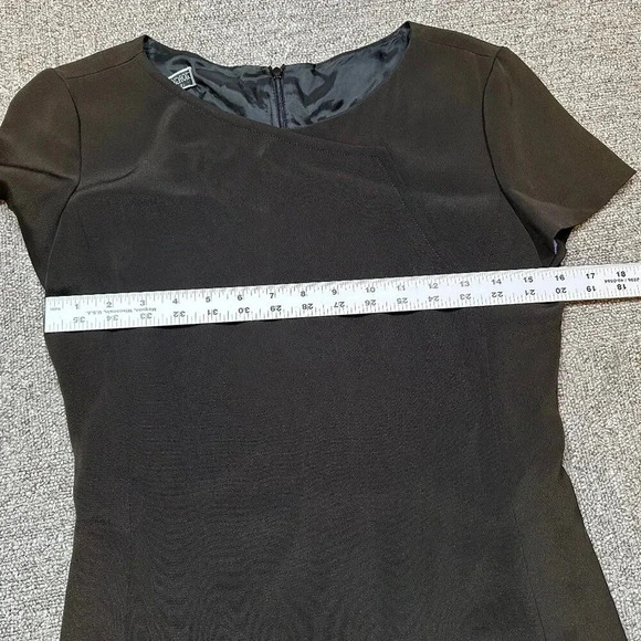 Vintage Giorgio Armani Le Collezioni Black Shift Dress Size 4 Short Sleeve - Picture 3 of 6